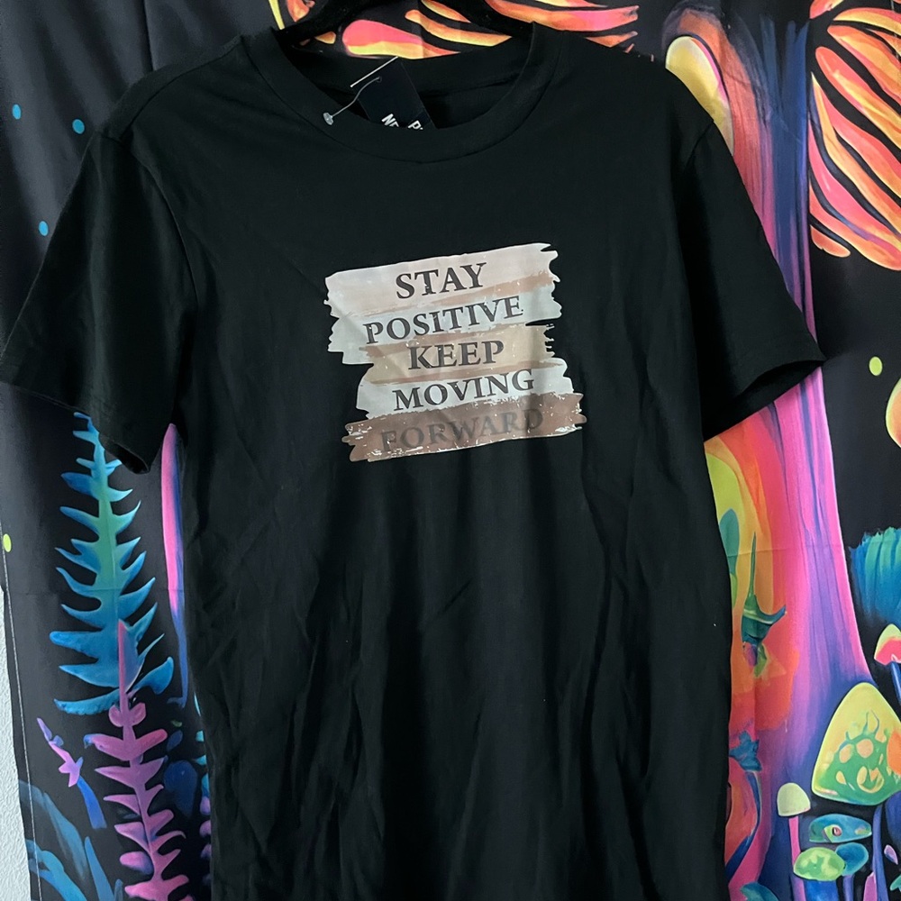 Inspirational Black Tee with Positive Message